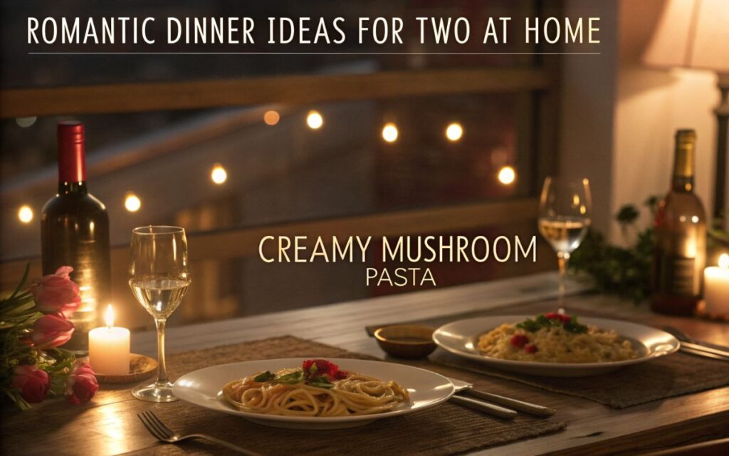 romantic-dinner-ideas-creamy-mushroom-pasta